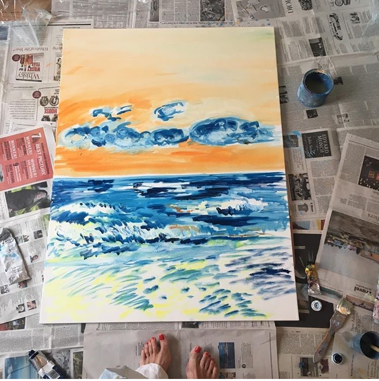 Image of Montauk Sunrise, 30" x 40" painting