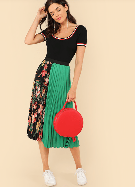 Image of Anna McReed Floral Block Skirt