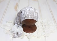 Newborn Velvet Night Cap with Crinkle Silk Bow