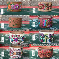Image 2 of Leather Cuffs- Floral