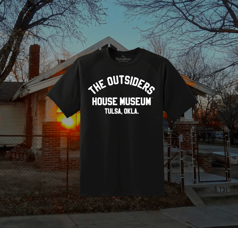 Image of The Outsiders House Museum Tulsa, Okla. (Soft) Black T Shirt.