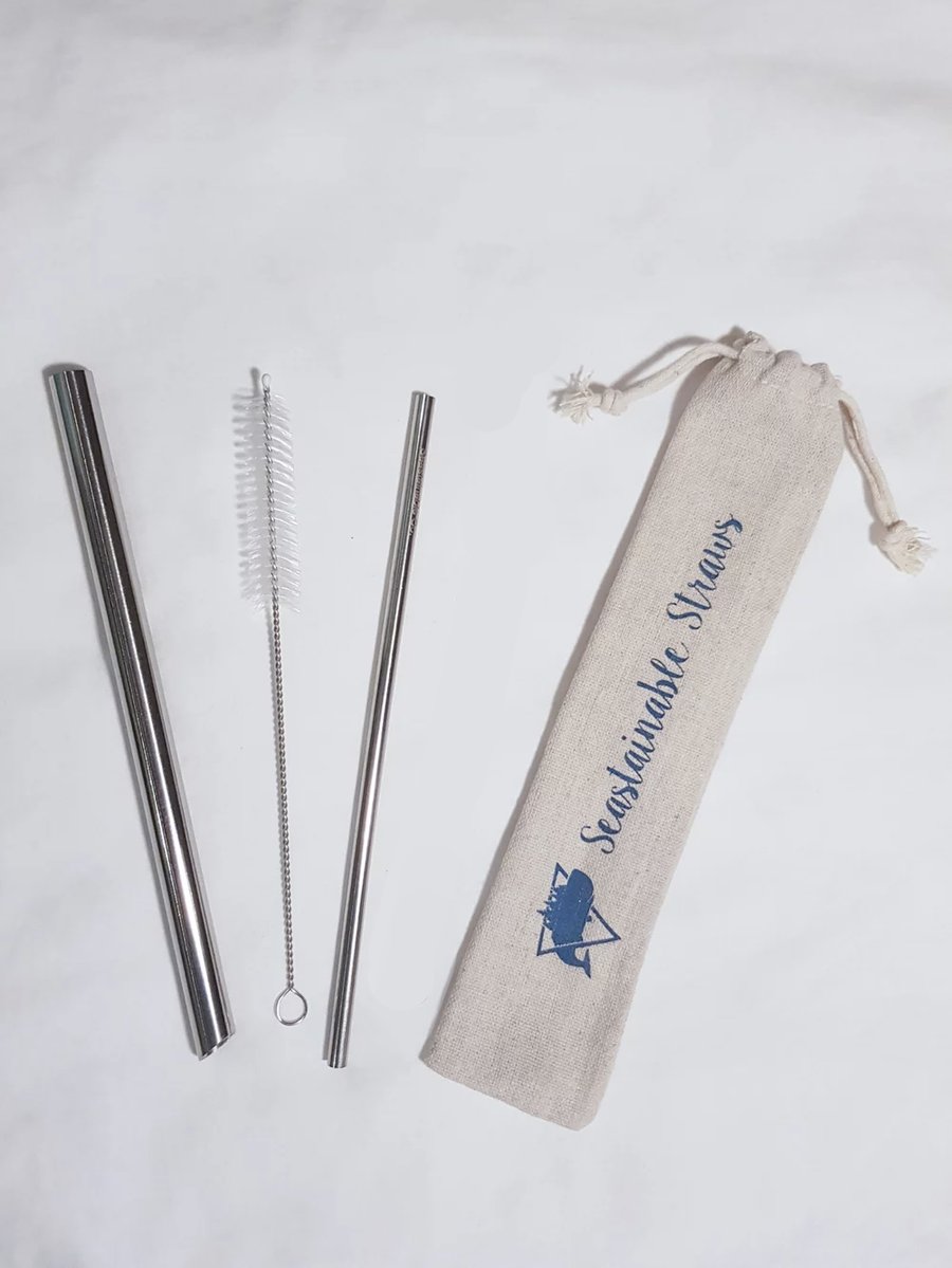 Image of Seastainable Regular Metal Straw Set (with one cleaner)