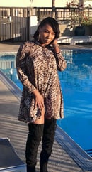 Image of Reptile Print Shirt Dress