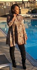 Image of Reptile Print Shirt Dress