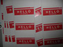 Custom "Hello,My Name Is" Blank Eggshell Sticker With or without your logo