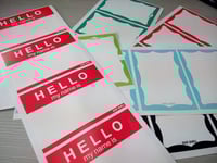 Image 3 of Custom "Hello,My Name Is" Blank Eggshell Sticker With or without your logo
