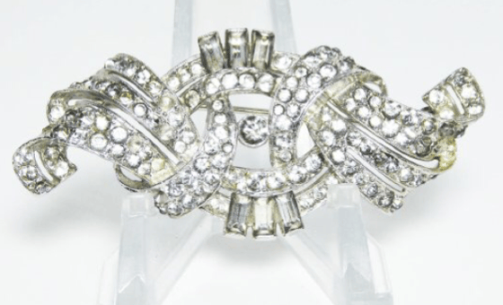 Image of 1930’s Trifari Antique Rhinestone Brooch 