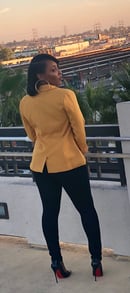 Image of Casual Button Up Blazer- Mustard