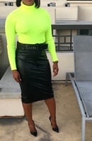 Image of Neon Ribbed Turtle Neck Sweater
