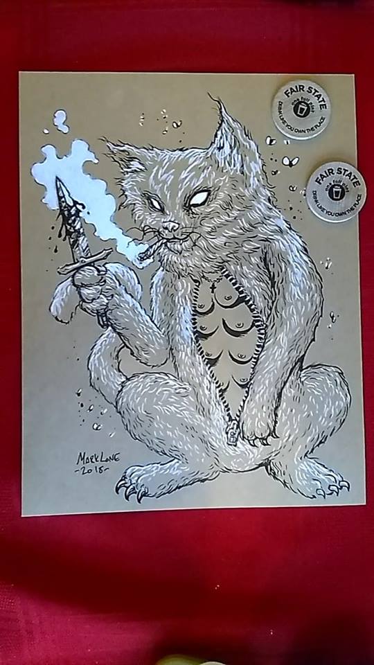 Image of titty kitty original inked art