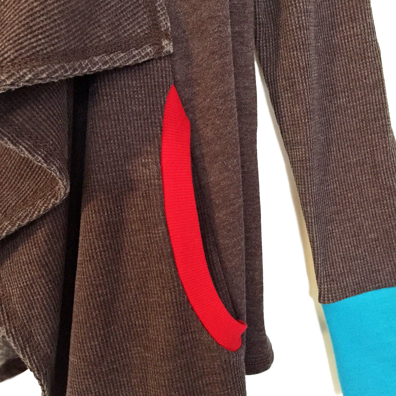 Image of Free Flow Raisin Washed Asymmetrical Cardi