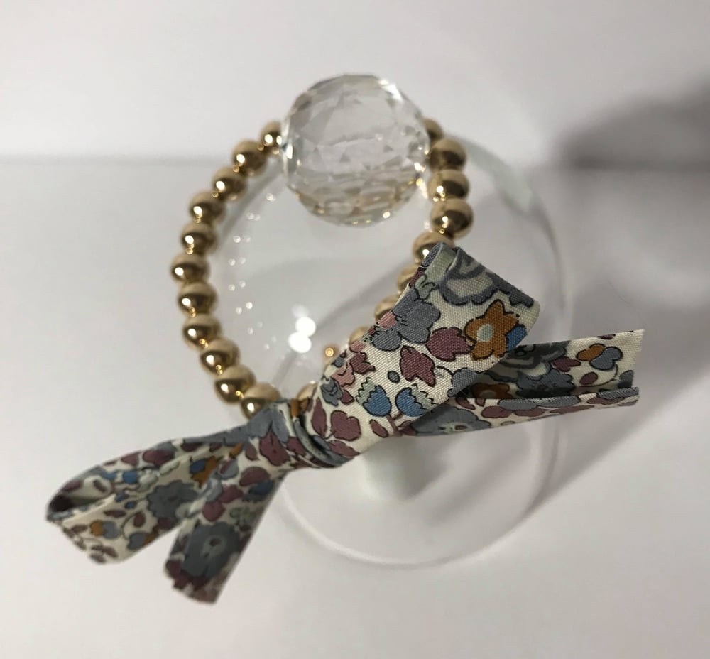 Image of Bracelet perles dorées & noeud liberty