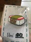 Who You Be Musubi glow in the dark pin by 40threads