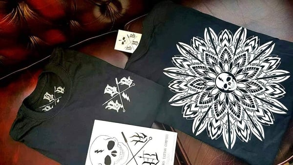Image of House of Horrors Tattoo Company Skull | Mandala T-Shirt