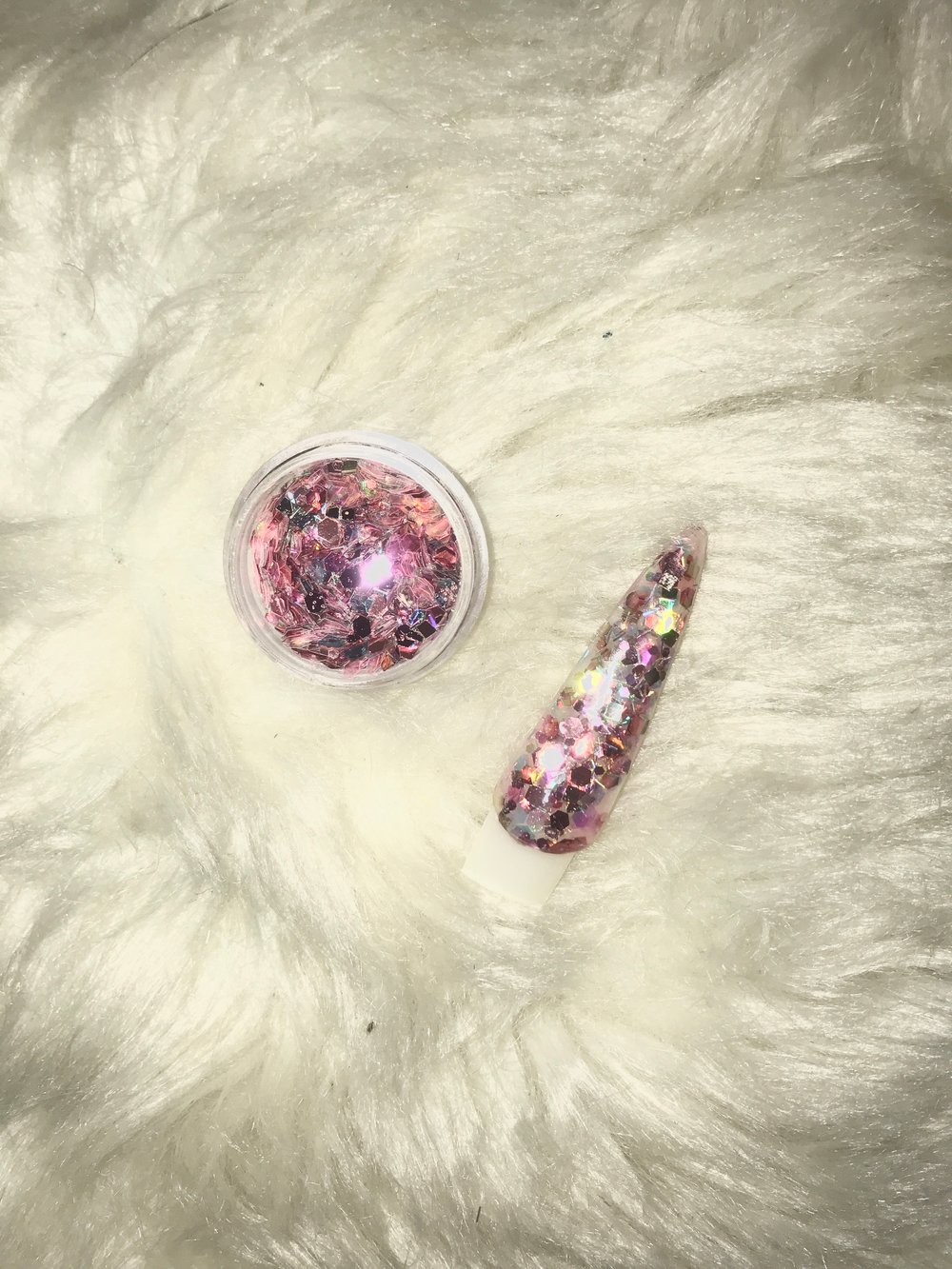 Image of Iridescent Pink Glitter Pot