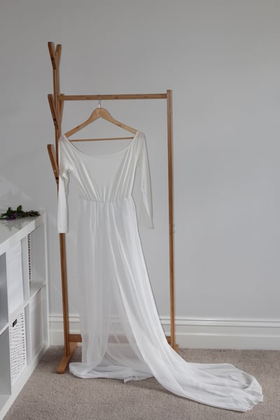Image of Boho Sheer Maternity/ delivery gown.