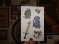 Image 1 of adventure cat sticker sheet