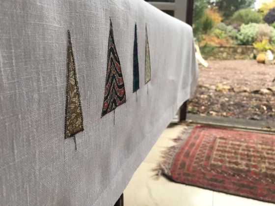 Image of 100% Linen Christmas Tablecloth