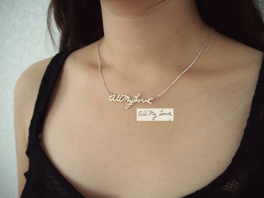 Image of Custom Signature or Handwritten Necklace