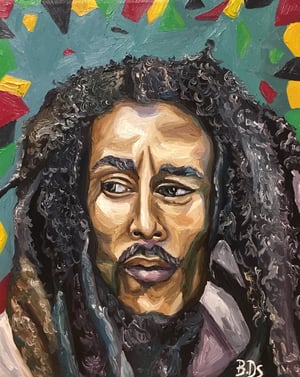 Image of Original Bob Marley Oil Painting 🔴SOLD