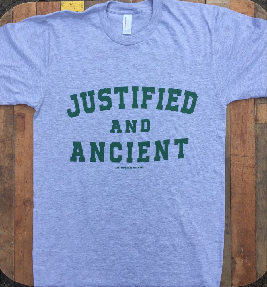 Image of Justified and Ancient unisex adult's t-shirt