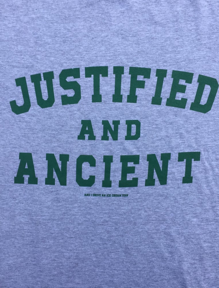 Image of Justified and Ancient unisex adult's t-shirt