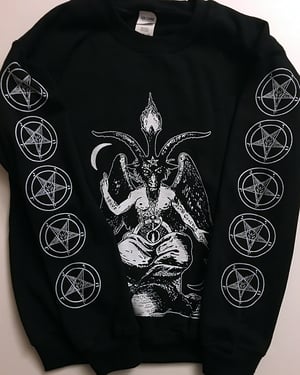 Image of Baphomet -  Sweatshirt with Pentagram Sleeve prints