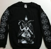 Image 2 of Baphomet -  Sweatshirt with Pentagram Sleeve prints