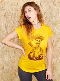 Image 7 of Day of the Dead Women's Roll Sleeve T-Shirt's (Organic)