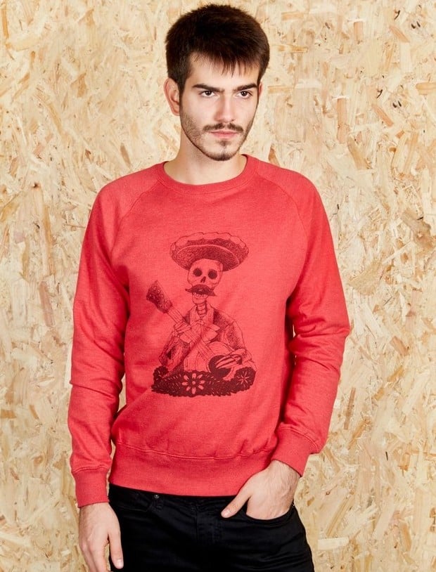 Day Of The Dead Unisex Red Sweatshirt (Recycled)