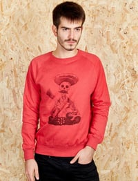 Image 5 of Day Of The Dead Unisex Red Sweatshirt (Recycled)