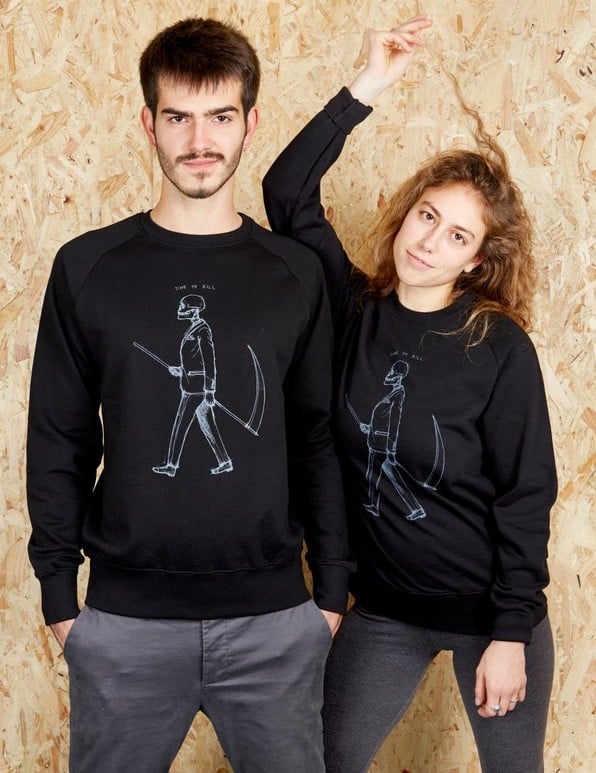 Mr Death Unisex Black Sweatshirt (Organic)