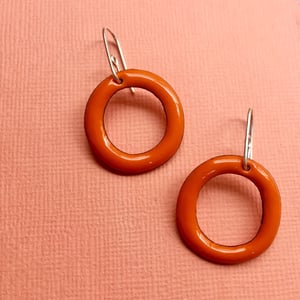 Image of Enamel hoops - small- Orange 