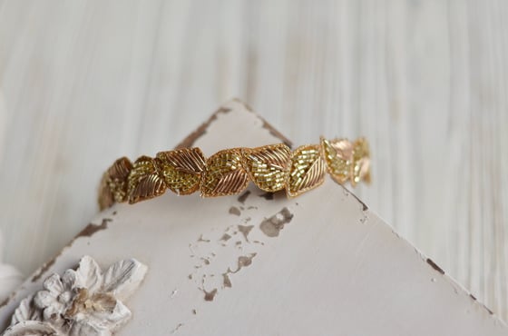 Image of Leaves and beads headband (gold)