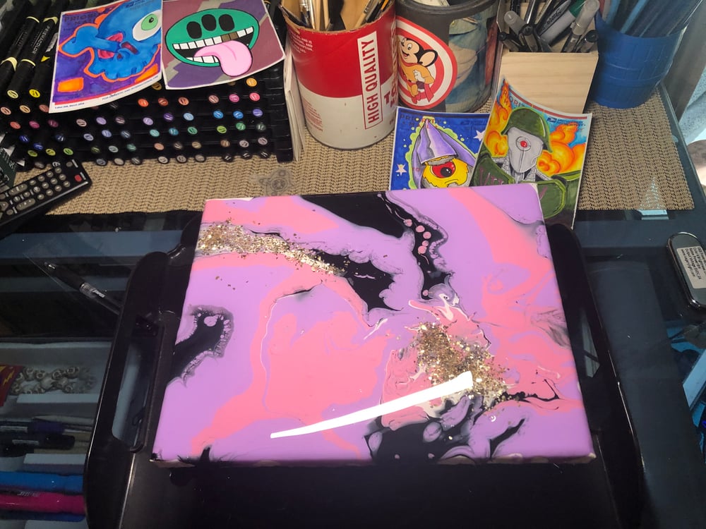 Image of Pink/purple galaxy canvas 