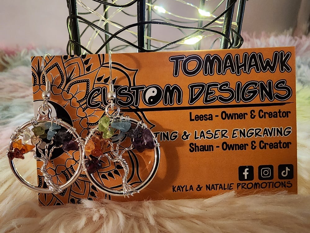 Image of Chakra tree of life earrings