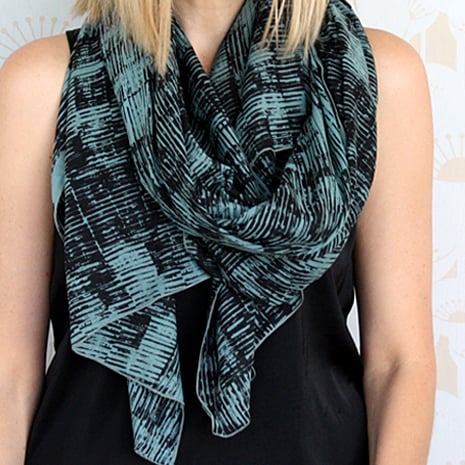 Image of Row print cotton scarf