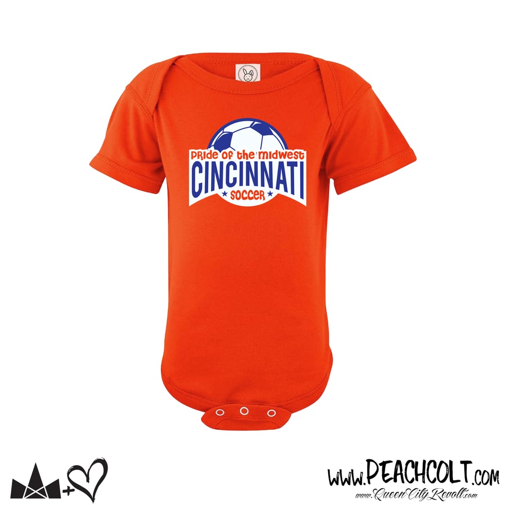 Image of Cincinnati Soccer Tee, Orange, Onesie