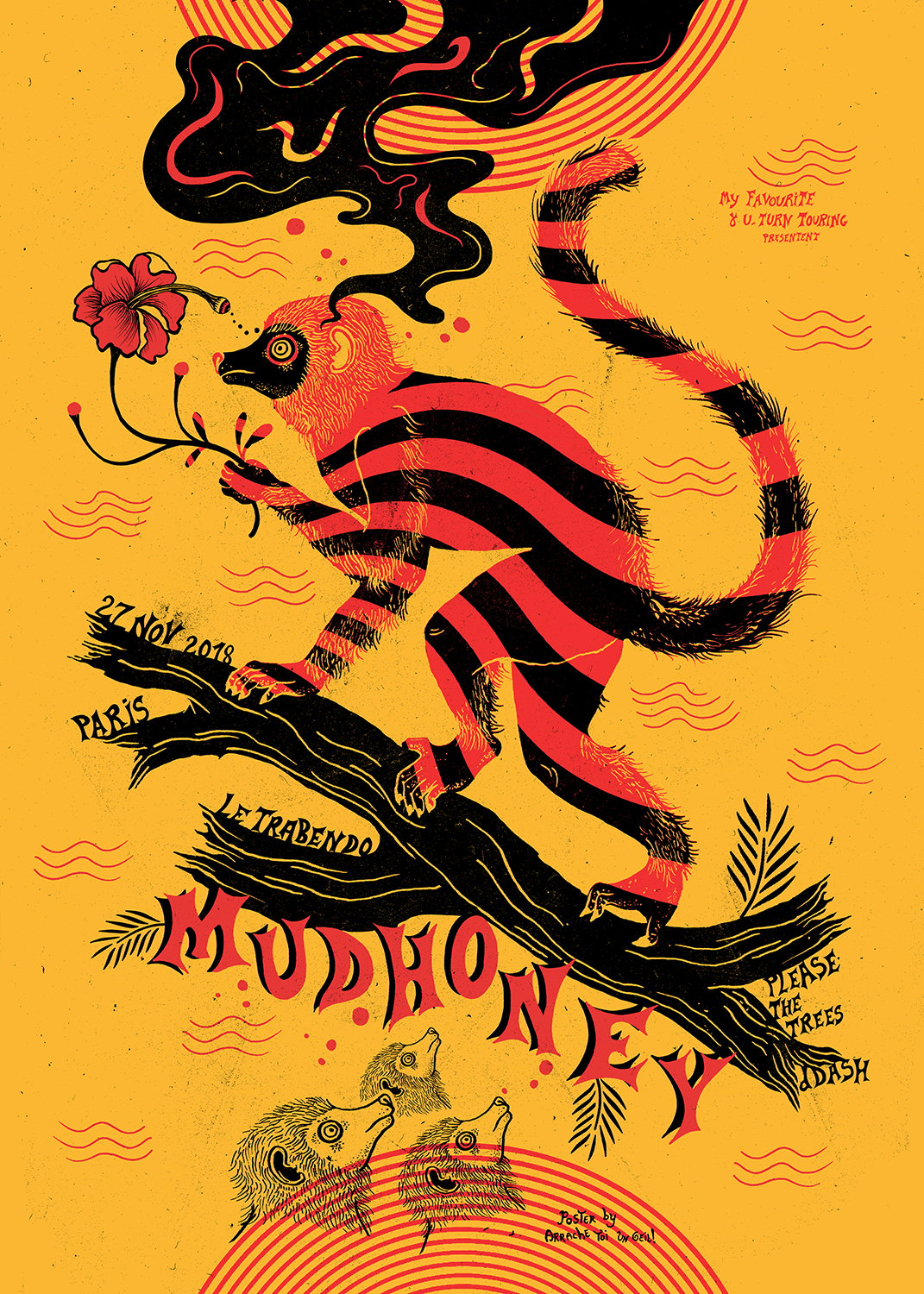 MUDHONEY (Paris 2018) screenprinted poster