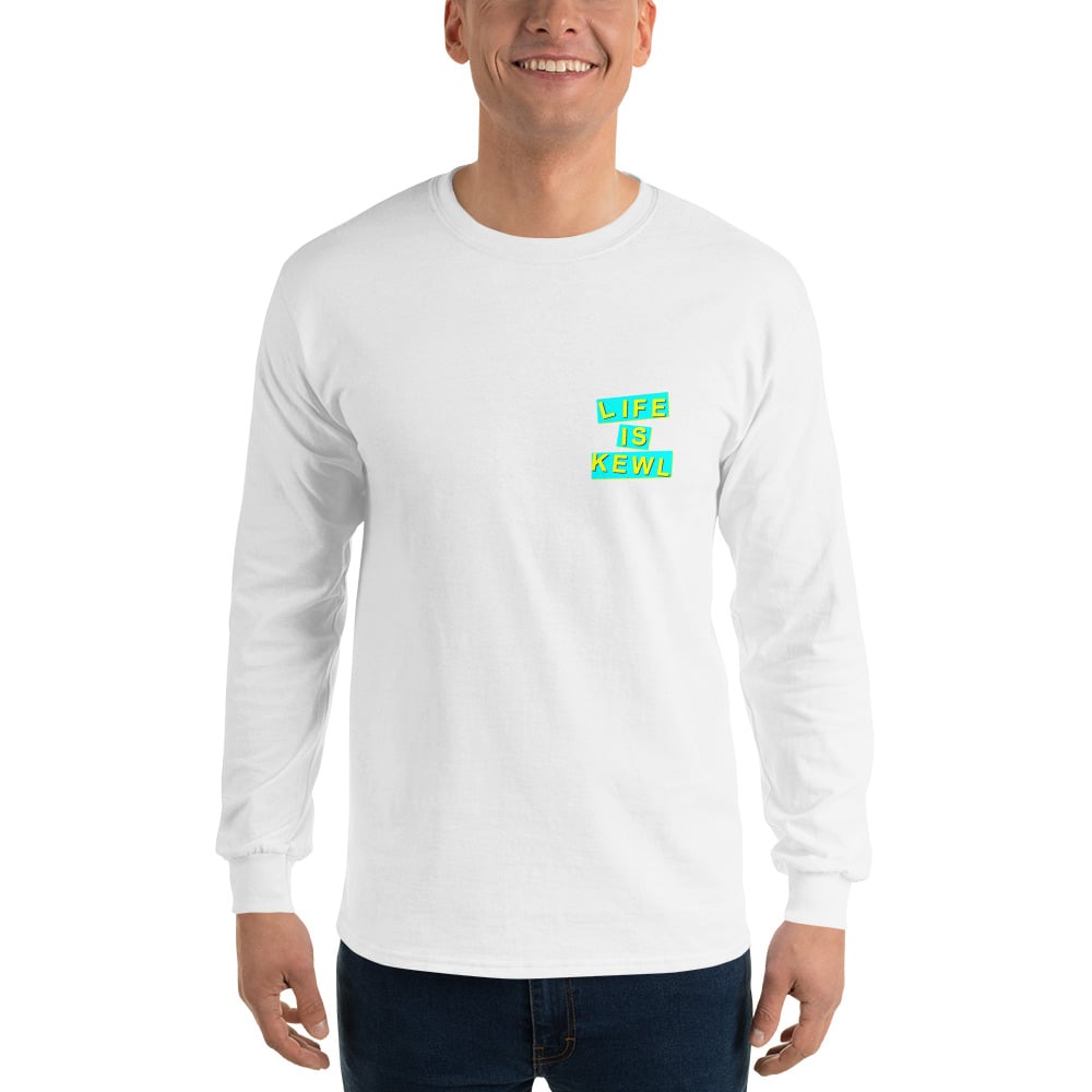 Image of LIFE IS KEWL LONG SLEEVE WHITE TEE