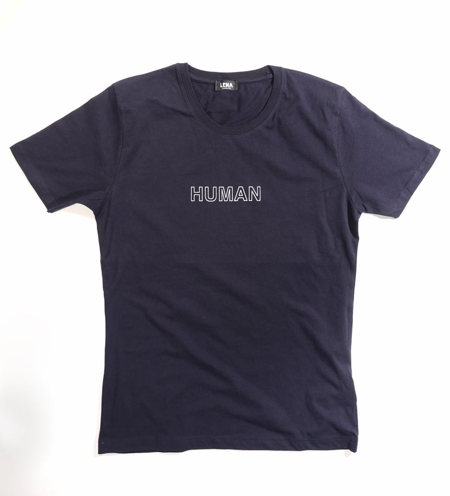 Image of Männer T-Shirt HUMAN navyblau