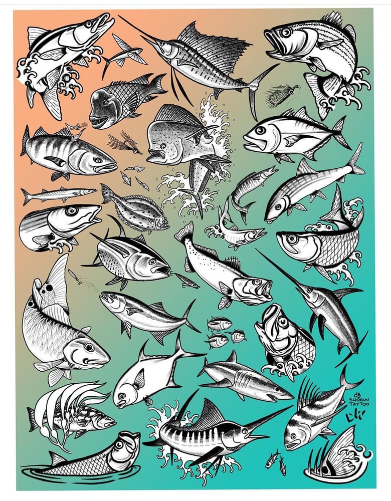 Image of  Saltwater flash poster collab w @drewlr