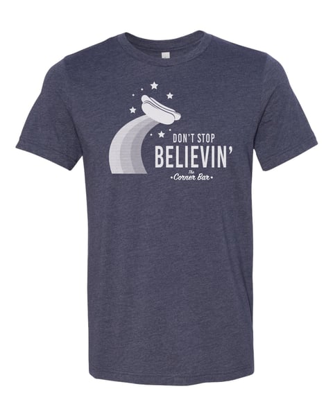 Image of Don't Stop Believin', Navy, Short Sleeve