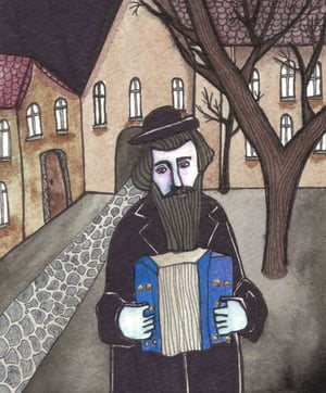 Image of Chanukah Card - Old World Klezmer Accordionist