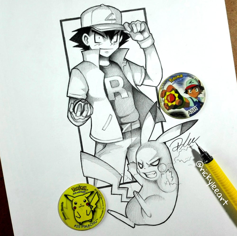 Image of Evil ash & pikachu 