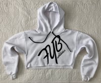 45° CROP TOP FLEECE HOODIE - WHITE