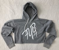 45° CROP TOP FLEECE HOODIE - ATHLETIC GREY