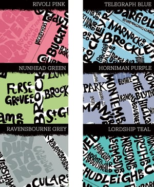 Image of East Dulwich SE22 & Peckham Rye SE15 - SE London Type Map - various colours