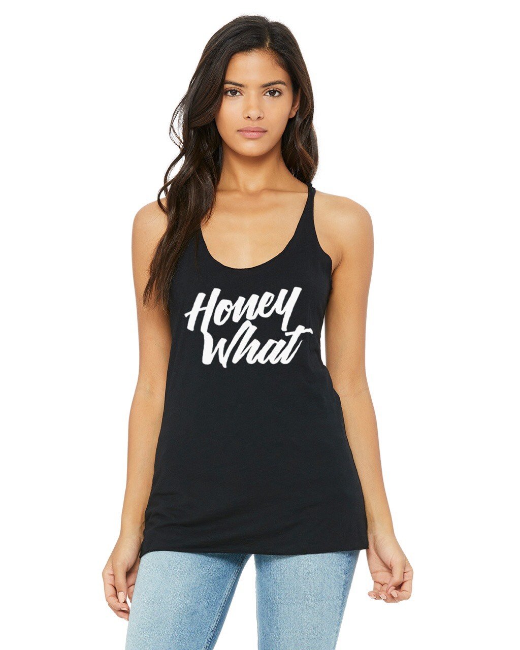 Image of HoneyWhat Womens Name Tank (black)
