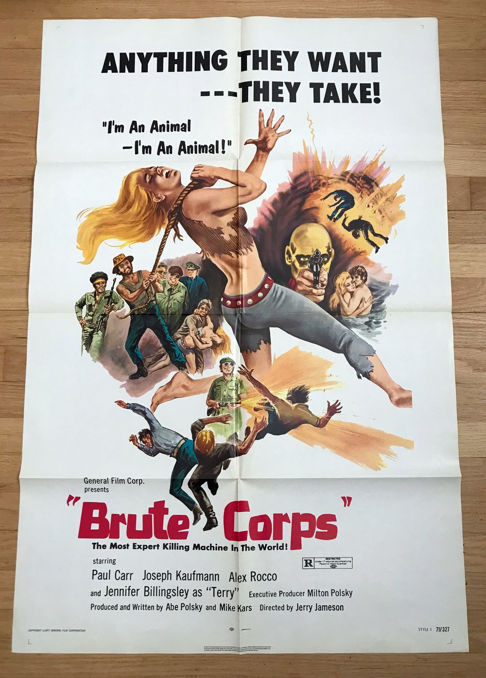 1971 BRUTE CORPS Original U.S. One Sheet Movie Poster